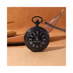 Quartz Pocket Watch Pendant Chain Mens Women Leather Bracelet