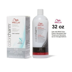 Wella Hair Colour & 20 Volume Developer 32oz (BIG) - T10 Pale Blonde + 20 Vol. 32oz