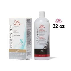 Wella Hair Colour & 20 Volume Developer 32oz (BIG) - T27 Medium Beige Blonde + 20 Vol. 32oz