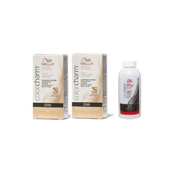 3.6oz) Wella 6NN Intense Dark Blonde Color Charm Permanent Liquid Haircolor - 6NN+6NN+Dev (Vol.20