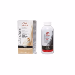 3.6oz) Wella 4NN Intense Medium Brown Color Charm Permanent Liquid Haircolor - 4NN + Dev(vol20