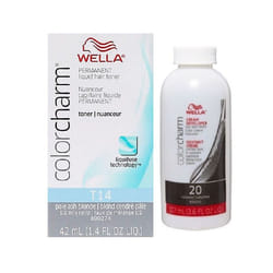 3.6oz) Wella Color Charm T14 Pale Ash Blonde Permanent Liquid Hair Toner - T14 & Dev (Vol. 20