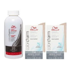 , Dev (Vol.20) 3.6oz) Wella Color Charm T11 Lightest Beige Blonde Permanent Liquid Hair Toner - T10 (2x
