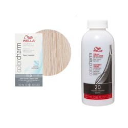 3.6oz) Wella Color Charm T11 Lightest Beige Blonde Permanent Liquid Hair Toner - T10 & Dev (Vol. 20