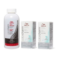 , Dev (Vol.20) 3.6oz) Wella Color Charm T28 Natural Blonde Permanent Liquid Hair Toner - T28 (2x