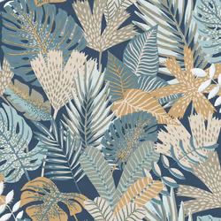Eden Wallpaper Collection Khasi Jungle Blue Muriva M36901