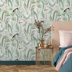 DUTCH WALLCOVERINGS Wallpaper Flamingo Mint Wall Covering Wallpaper Panel