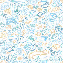 My Kingdom Doodle Blue & Yellow Muriva M45701