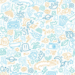 My Kingdom Doodle Blue & Yellow Muriva M45701