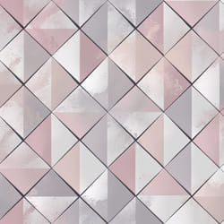 Muriva Pop 3D Geometric Diamond Tiles Wallpaper - Pink M46703