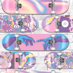 Muriva Skateboard Brick Wall Pink Wallpaper Modern Graffiti