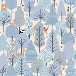 My Kingdom Wild Wood Blue & Cream Muriva M51611