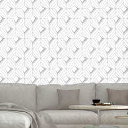 Galactik Wallpaper Leda Geo Muriva - White