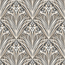 Elegance Bellflower Wallpaper Charcoal / Cream Muriva M66109