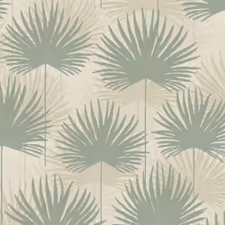 Odyssee Wallpaper Collection Calypso Green and Cream Muriva L93304