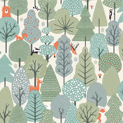 Muriva Scandi Trees Greenery Nature Wallpaper Nursery Green A96814