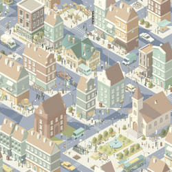 My Kingdom City Life Blue & Duck Egg Muriva L97611