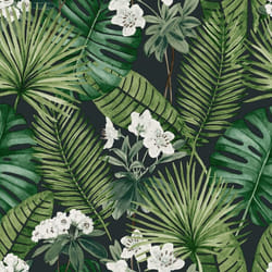 DUTCH WALLCOVERINGS Wallpaper Eden Black and Dark Green Wall Covering Panel