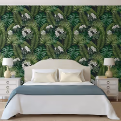 DUTCH WALLCOVERINGS Wallpaper Eden Black and Dark Green Wall Covering Panel