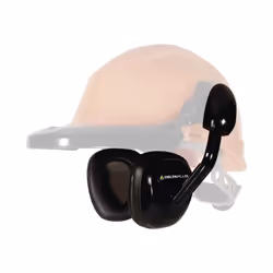 Delta Plus SUZUKA Clip On Ear Defenders for Safety Hard Hat Helmets SNR 27 dB (Yellow or Black) - Black