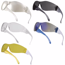 Delta Plus BRAVA Monobloc Polycarbonate Single Lens Safety Spectacles / Glasses (Various Colours) - Clear