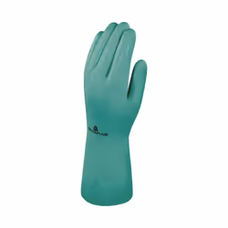 Delta Plus VE801 Cotton Flock Nitrile Synthetic Safety Gloves Green (Various Sizes) - 11