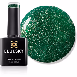 Bluesky Gel Nail Polish, Elf 63902, Dark Green Glitter, Pine, Long Lasting, Chip Resistant, 10 ml (Requires Drying Under UV L ...