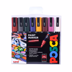 POSCA PC-5M Deep Set, Multicolour, Multicolour, 8 colours, Bold, 8 pc(s)