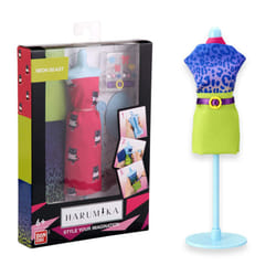 40412 Harumika Fashion Design for Kids-Craft Your Own Catwalk Looks with This Creative Kit-Single Torso Set-'Neon Beast' Style Includes Reusable