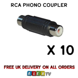 10 x RCA Phono Coupler Joiner Female Plug AV Audio Video Connector Adaptor