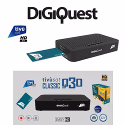 Tivusat Digiquest Q30 HD USB PVR Italian Decoder + ACTIVATED Smartcard