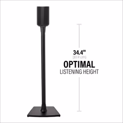 SANUS WSSE12 Black Pair Fixed Height Speaker Stands For Sonos Era 100
