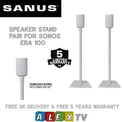 SANUS WSSE12 White Pair Fixed Height Speaker Stands For Sonos Era 100