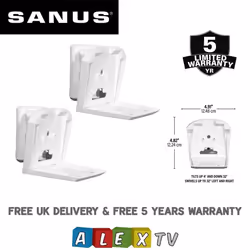 SANUS WSWME32 White Pair Tilt Swivel Speaker Wall Mounts For Sonos Era 300