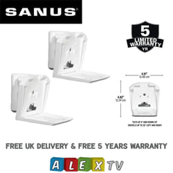 SANUS WSWME32 White Pair Tilt Swivel Speaker Wall Mounts For Sonos Era 300