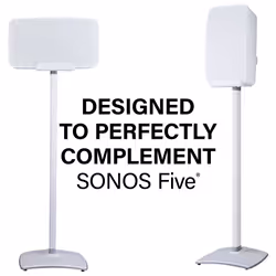 SANUS WSS52 White Single Fixed Height Speaker Stand For Sonos Five or PLAY:5