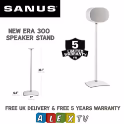 SANUS WSSE31 White Single Fixed Height Speaker Stand for Sonos Era 300 FREE POST