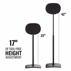SANUS WSSE3A2 Black Pair Height-Adjustable Speaker Stands for Sonos Era 300