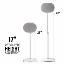 SANUS WSSE3A2 White Pair Height-Adjustable Speaker Stands for Sonos Era 300