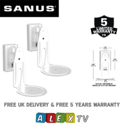 Sanus WSWME12 Adjustable Speaker Wall Mount For Sonos Era 100, White Pair
