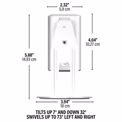Sanus WSWME12 Adjustable Speaker Wall Mount For Sonos Era 100, White Pair
