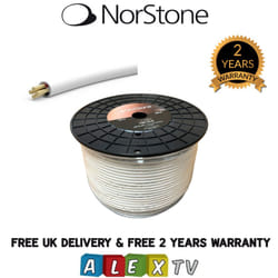 Norstone CL3 Quad 4x1.5mm2 OFC Professional Grade Speaker Cable 16AWG White 150m