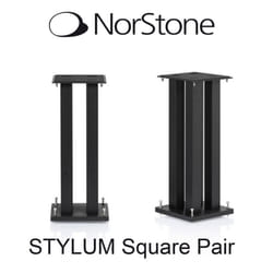 Norstone Stylum Square Pair of Speaker Stands 60cm Satin Black Heavy Duty Stands