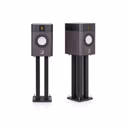 Norstone Stylum Square Pair of Speaker Stands 60cm Satin Black Heavy Duty Stands