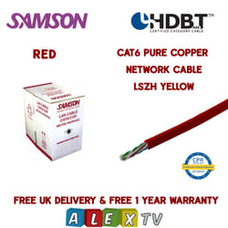 305m Samson CAT6 Pure Copper LSZH RED Internal Network Cable HDBaseT Certified