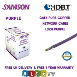 305m Samson CAT6 Copper LSZH PURPLE Internal Network Cable HDBaseT Certified