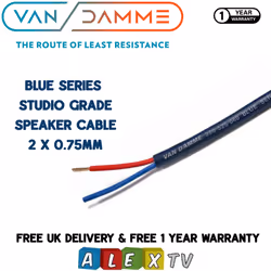 Van Damme Blue Series Studio Grade 2 x 0.75mm Twin Axial Speaker Cable 100m