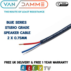 Van Damme Blue Series Studio Grade 2 x 0.75mm Twin Axial Speaker Cable 100m