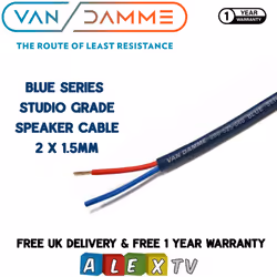 Van Damme Blue Series Studio Grade 2 x 1.5mm Twin Axial Speaker Cable 100m