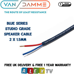 Van Damme Blue Series Studio Grade 2 x 1.5mm Twin Axial Speaker Cable 100m